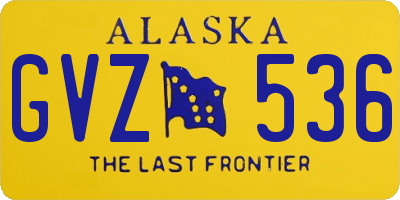 AK license plate GVZ536