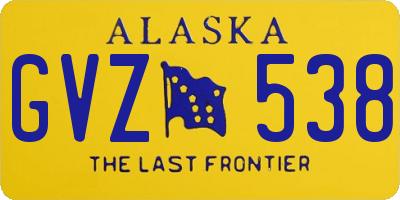 AK license plate GVZ538