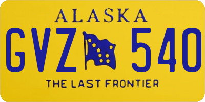 AK license plate GVZ540