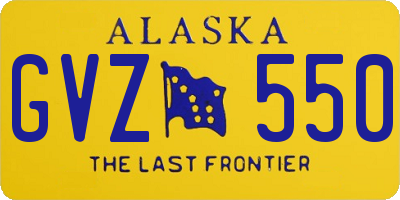 AK license plate GVZ550