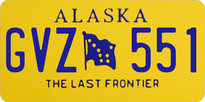 AK license plate GVZ551