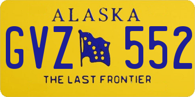 AK license plate GVZ552