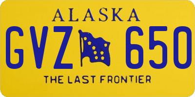 AK license plate GVZ650