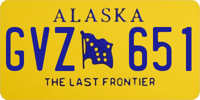 AK license plate GVZ651