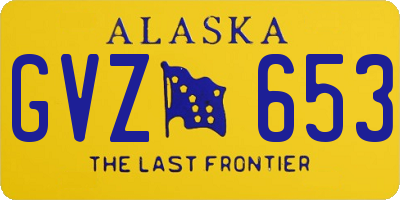 AK license plate GVZ653