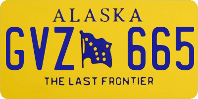 AK license plate GVZ665