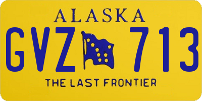AK license plate GVZ713
