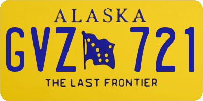 AK license plate GVZ721