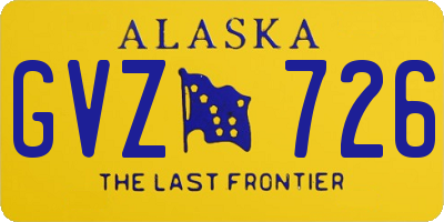 AK license plate GVZ726