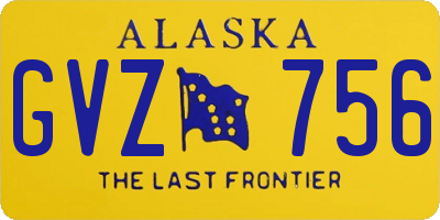 AK license plate GVZ756