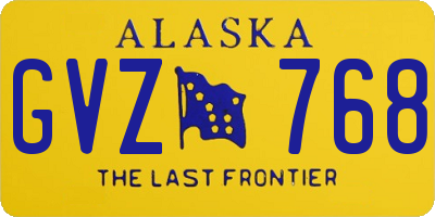 AK license plate GVZ768