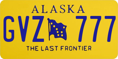 AK license plate GVZ777