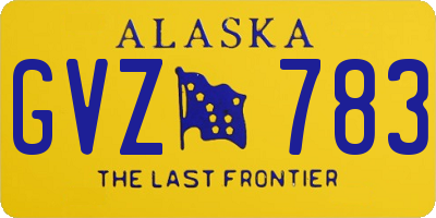AK license plate GVZ783