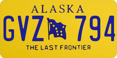 AK license plate GVZ794
