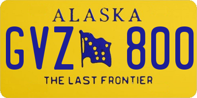 AK license plate GVZ800