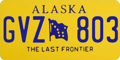 AK license plate GVZ803