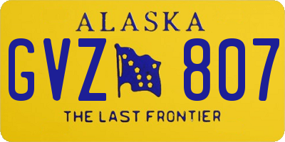 AK license plate GVZ807