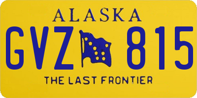 AK license plate GVZ815