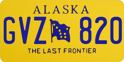 AK license plate GVZ820