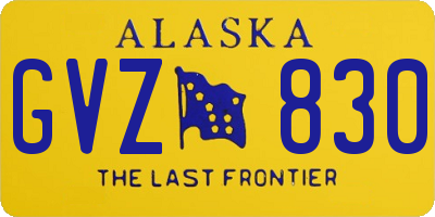 AK license plate GVZ830