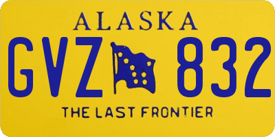 AK license plate GVZ832