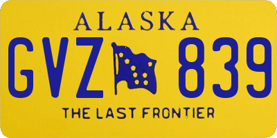 AK license plate GVZ839