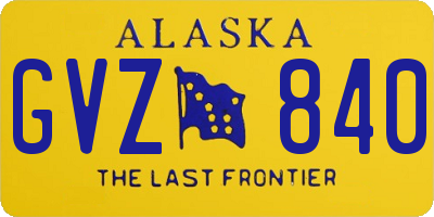 AK license plate GVZ840