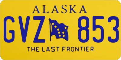 AK license plate GVZ853