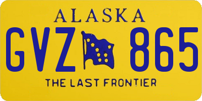 AK license plate GVZ865