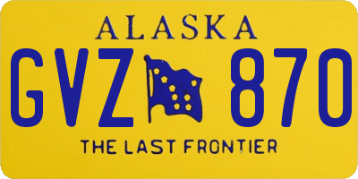 AK license plate GVZ870