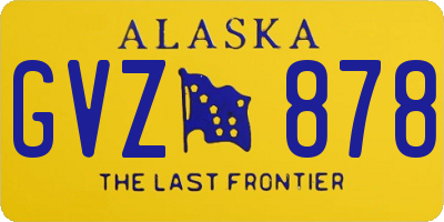 AK license plate GVZ878