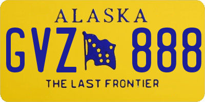 AK license plate GVZ888