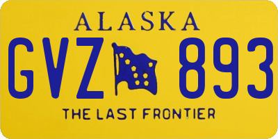 AK license plate GVZ893