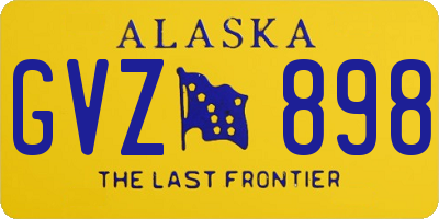 AK license plate GVZ898