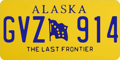 AK license plate GVZ914