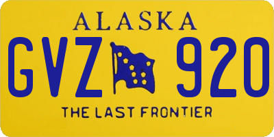 AK license plate GVZ920