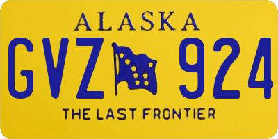 AK license plate GVZ924