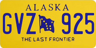 AK license plate GVZ925