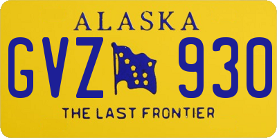 AK license plate GVZ930