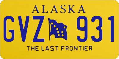 AK license plate GVZ931