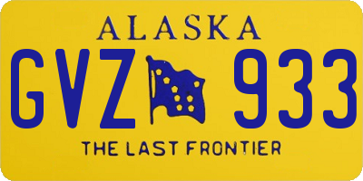 AK license plate GVZ933