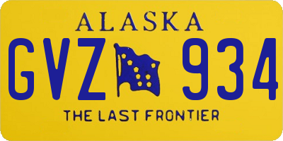 AK license plate GVZ934