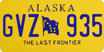 AK license plate GVZ935
