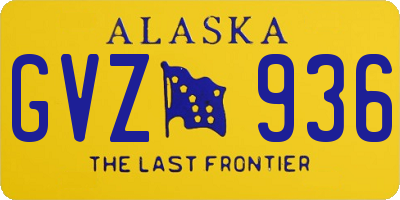 AK license plate GVZ936