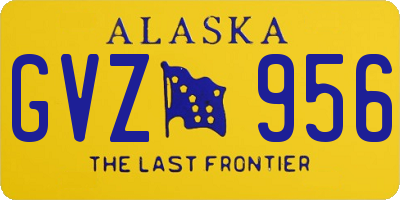 AK license plate GVZ956