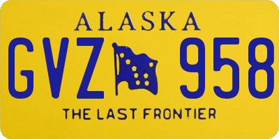 AK license plate GVZ958