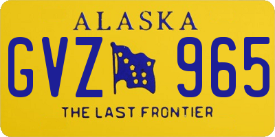 AK license plate GVZ965