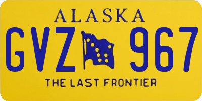 AK license plate GVZ967