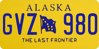 AK license plate GVZ980