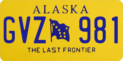 AK license plate GVZ981